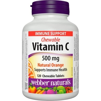 Webber Naturals Vitamin C 500 mg | Chewable [120 Дъвчащи таблетки] Портокал