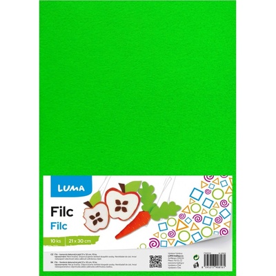 Filc Luma A4, světle zelený 10ks