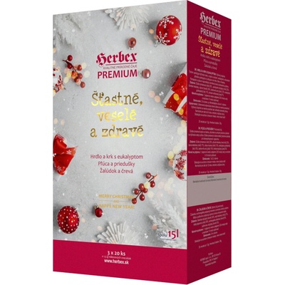 HERBEX Premium Štastné, veselé a zdravé bylinné čaje 3 x 20 ks