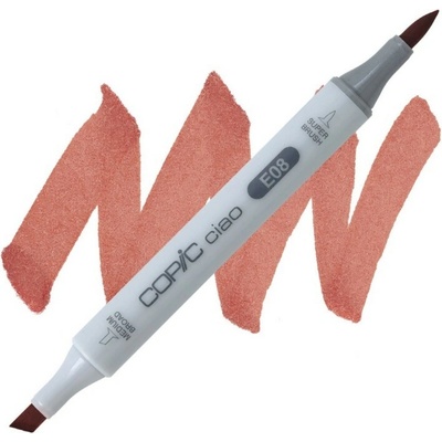 Lihová fixa COPIC Ciao oboustranná Brush & Chisel, Brown (E08)