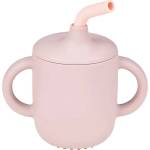 Nattou Силиконова чаша Nattou - С дръжки и сламка, Pink (875318)
