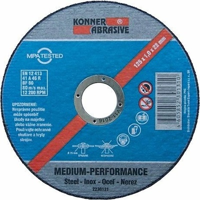 Kotúč KONNER D603 125x1,6x22 mm, rezný na kov