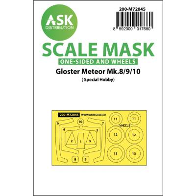 Special HobbyGloster Meteor Mk.8/9/10 one-sided painting mask for 1:72