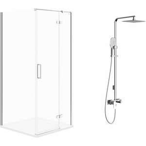 Cersanit Комплект душ кабина Cersanit Jota хром 90x90 см и душ колона Omnires Parma хром (S160-001+PM7444CR)