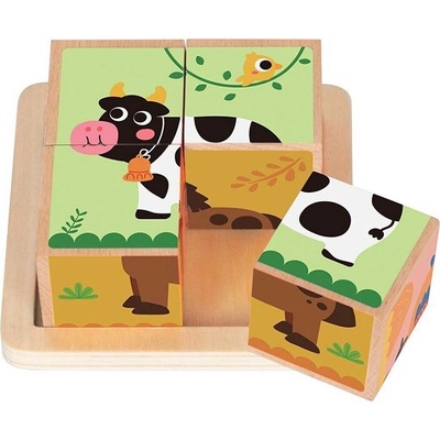 2Kids Toys Drevené obrázkové kocky - farma