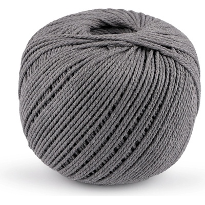 Bavlněná příze macrame Ø2 mm rozčesávací, střední, 17 šedá