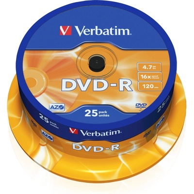 Verbatim Медия, Verbatim DVD-R AZO 4.7GB 16X MATT SILVER SURFACE (25 PACK) (43522)