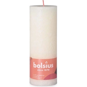 Bolsius Цилиндрична свещ Bolsius Rustic Shine Soft Pearl крем 68x190 мм