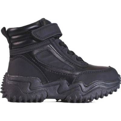 Módní kotníkové boty dětské bez podpatku černé