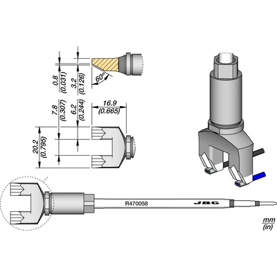 JBC R470058 – hrot pro konektory Faston 20,2 mm