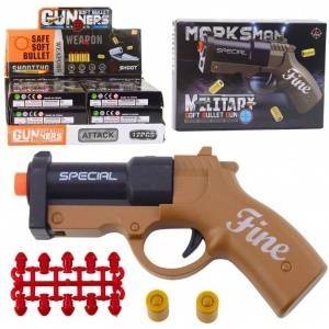 LEAN Toys Mini Pistol Gun For Bullets And Shells Black-Brown 13.5 cm