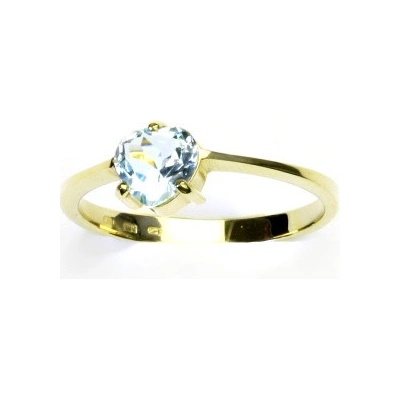 Čištín Zlatý žluté i bílé zlato srdce přírodní topaz sky T 1362