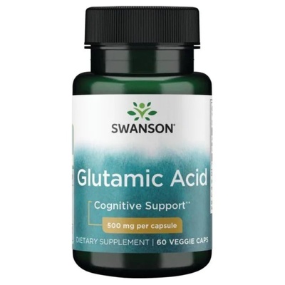 Swanson Glutamic Acid, 500 mg, 60 капсули, Swanson