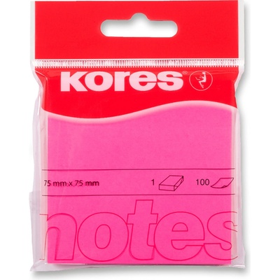 Kores samolepicí bloček neon růžový 75 x 75 mm, 100 listů – Zbozi.Blesk.cz