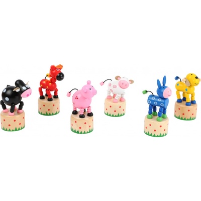 Small Foot mačkací figurka zvířátka z farmy 1 ks Kravička