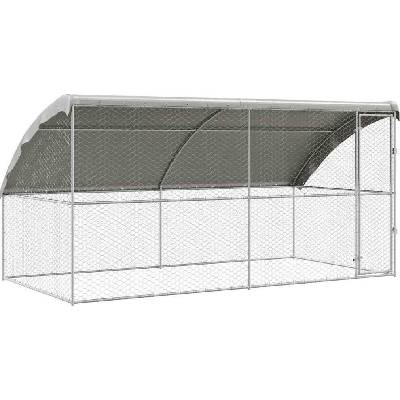 VidaXL Klec pro psy 2 kusy stříbrná rozměry 400 x 200 x 200 cm pozinkovaná ocel