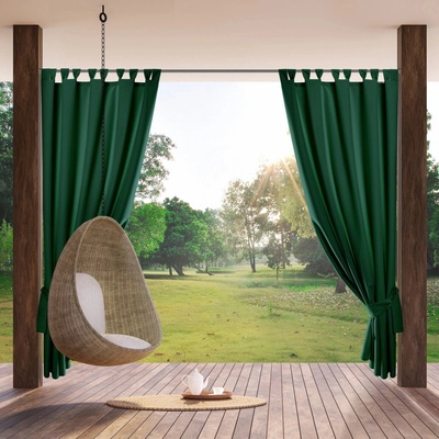 EUROFIRANY ZAHRADNÍ VODĚODOLNÝ ZÁVĚS NA POUTKÁCH GARDEN 155X200 CM ZELENÁ