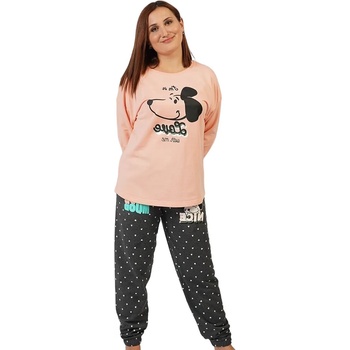 Image 1 of Макси ватирана пижама в цвят светла праскова и графит