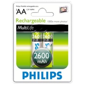 Philips R6B2A260/10, Акумулаторни батерии, Тип AA, 2600 mAh, Никел-металхидридни, 4 броя (R6B2A260/10)