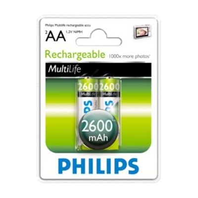 Philips R6B2A260/10, Акумулаторни батерии, Тип AA, 2600 mAh, Никел-металхидридни, 4 броя (R6B2A260/10)