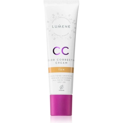 Lumene CC Color Correcting Cream CC крем за уеднаквяване тена на лицето SPF 20 цвят 4 Tan (Neutral) 30ml