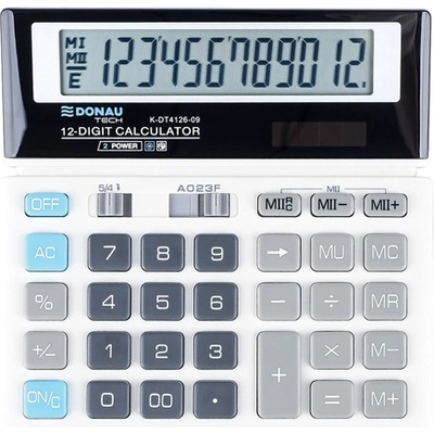 DONAU Настолен калкулатор Donau Tech 4125, 12 разряда, бял (30673-А)