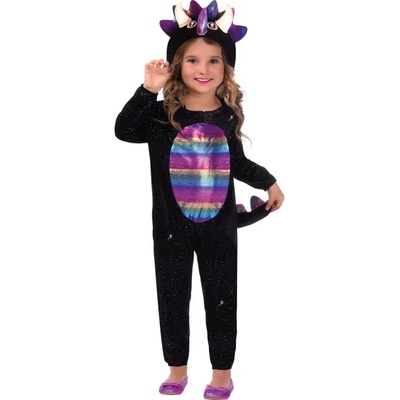 Момичешки костюм - Дино черно-лилав Размер - деца: S: 110 см