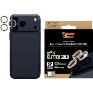 Panzer Протектор за камера PanzerGlass - Hoops, iPhone 17 Pro/17 Pro Max/16 Pro/16 Pro Max, Glitter Gold (5715685027307)