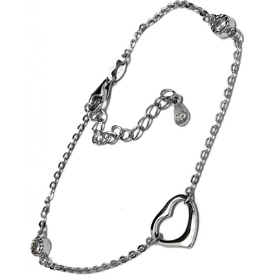 Zlatnictví Zlatíčko stříbnrý náramek kombinace srdíčko zirkony AGB402