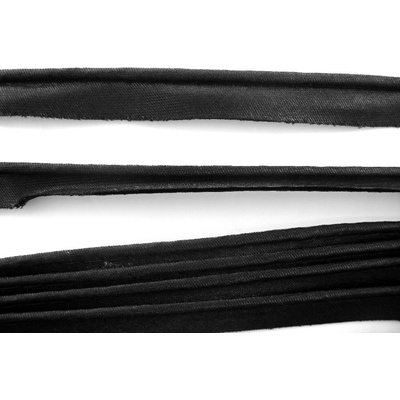 Saténový výpustek - čierná - šírka 1,4 cm