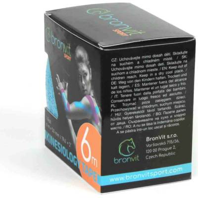 BronVit Sport Kinesio Tape classic svetlo modrá 5 cm x 6 m