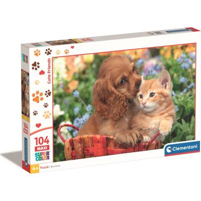Clementoni - Puzzle Cute Friends 104 maxi - 100 piese