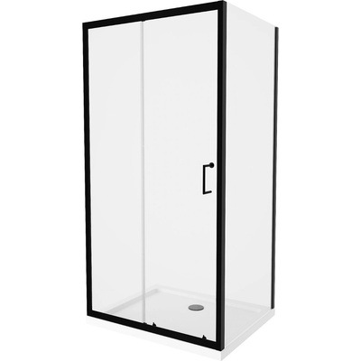 MEXEN/S Apia Sprchový kout 120x80, transparent, černá + vanička se sifonem 840-120-080-70-00-4010B