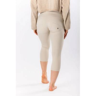 GoldBee Capri Legíny Push-Up Pro Nylon Sand Sand