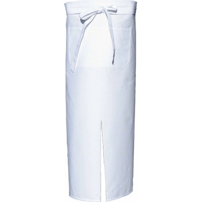 Link Kitchen Wear Bistro a barová zástěra do pasu s kapsou a rozparkem pro dynamickou práci Bílá