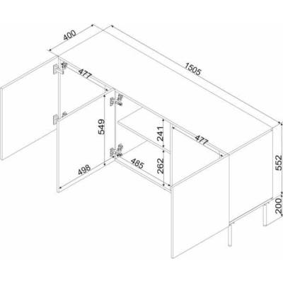 Cama Meble Isla 150,5x40x75 cm