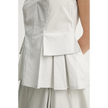 Remain Памучна блуза Remain дамска в сиво с изчистен дизайн 5025802689 (5025802689)