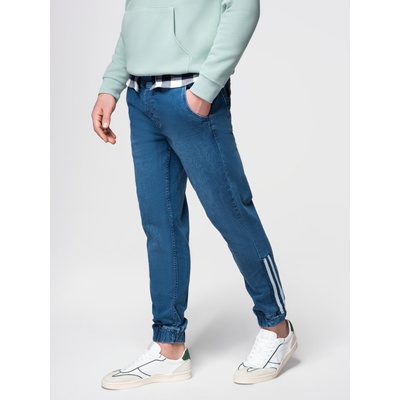 Ombre Clothing Мъжки дънкови спортни панталони с кант - сини V3 OM-PADJ-0156 Ombre Clothing Ombre Clothing | Sin | МЪЖЕ | 34/32
