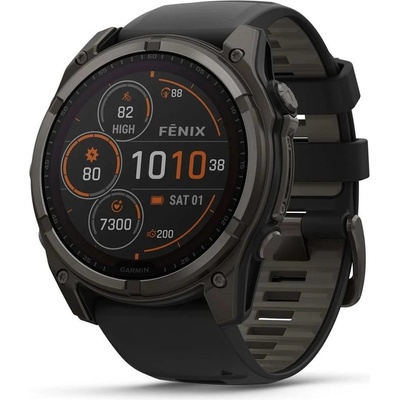 Garmin Fenix 8 51mm Sapphire Solar Titanium Carbon Gray/Black 010-02907-11 – Zboží Živě