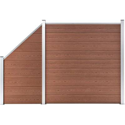 vidaXL Plotová sada z WPC 1 čtvercový + 1 šikmý díl 273 x 186 cm hnědá