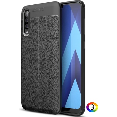 Samsung Galaxy A70 Удароустойчив Litchi Skin Калъф и Протектор