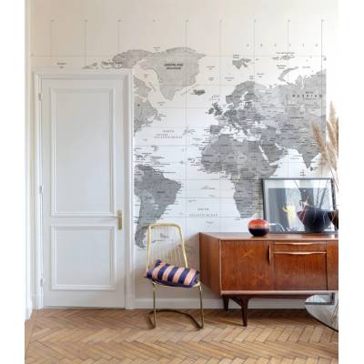 Grandeco ML3002 Vliesová fototapeta na zeď Mapa Světa rozměry 3,71 x 2.8 m