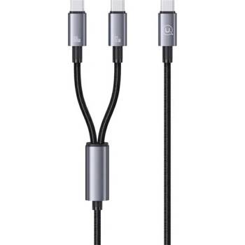 USAMS SUFENG кабел за данни 2в1 Type-C - 2 Type-C, 120 см, ЧЕРЕН SJ740USB101 (SJ740USB101)