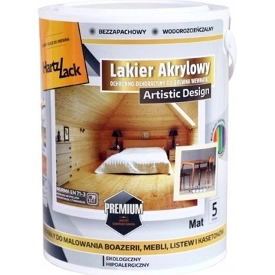 HartzLack akrylový lak na dřevo do interiéru, bezbarvý, matný, 5L