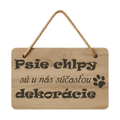 Drevená tabuľka - Psie chlpy