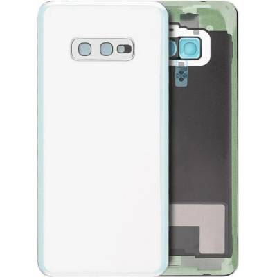 Zadní sklo + sklíčko kamery Samsung Galaxy S10e bez loga – prismaticky bílé (Aftermarket Plus) SAM3516