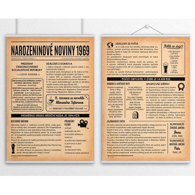 Noviny k narozeninám 1969 - dvoustranné