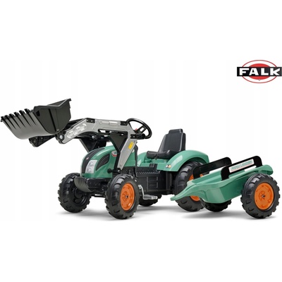 Falk šliapací traktor SUPER LOADER 1054AM s nakladačom a prívesom zelený