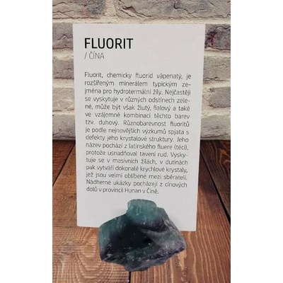 Kartička a minerál FLUORIT