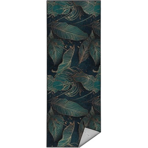 Mila Home Пътека  одходяща за  ране в  етролен цвят 80x200 cm Midnight Jungle - Mila Home (HKC-DikHali-40-80x200)